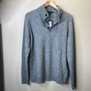 Peter Millar Heather Gray Wool-blend Sweater Size M